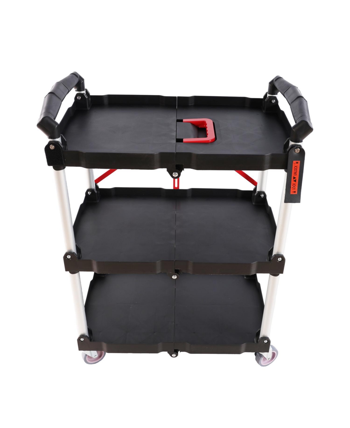 Streamdale Furniture 3-Tier Foldable Service Cart Portable, Effortless, and Versatile - Black+blue