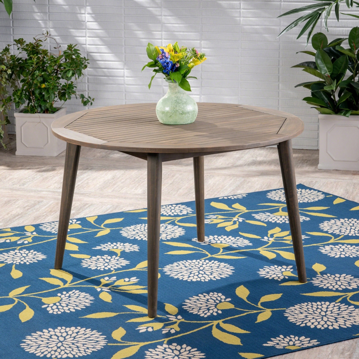 Sleek Acacia Wood Dining Table for Outdoor Spaces