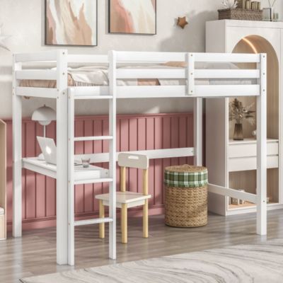 Simplie Fun Streamdale Furniture Twin Loft Bed with built in desk White Macy s
