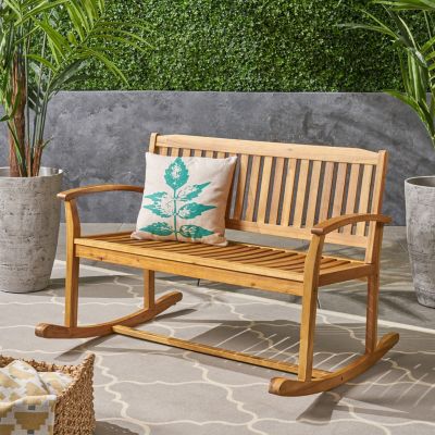 Streamdale Acacia Wood Rocking Love Seat Timeless Family Comfort for Generations