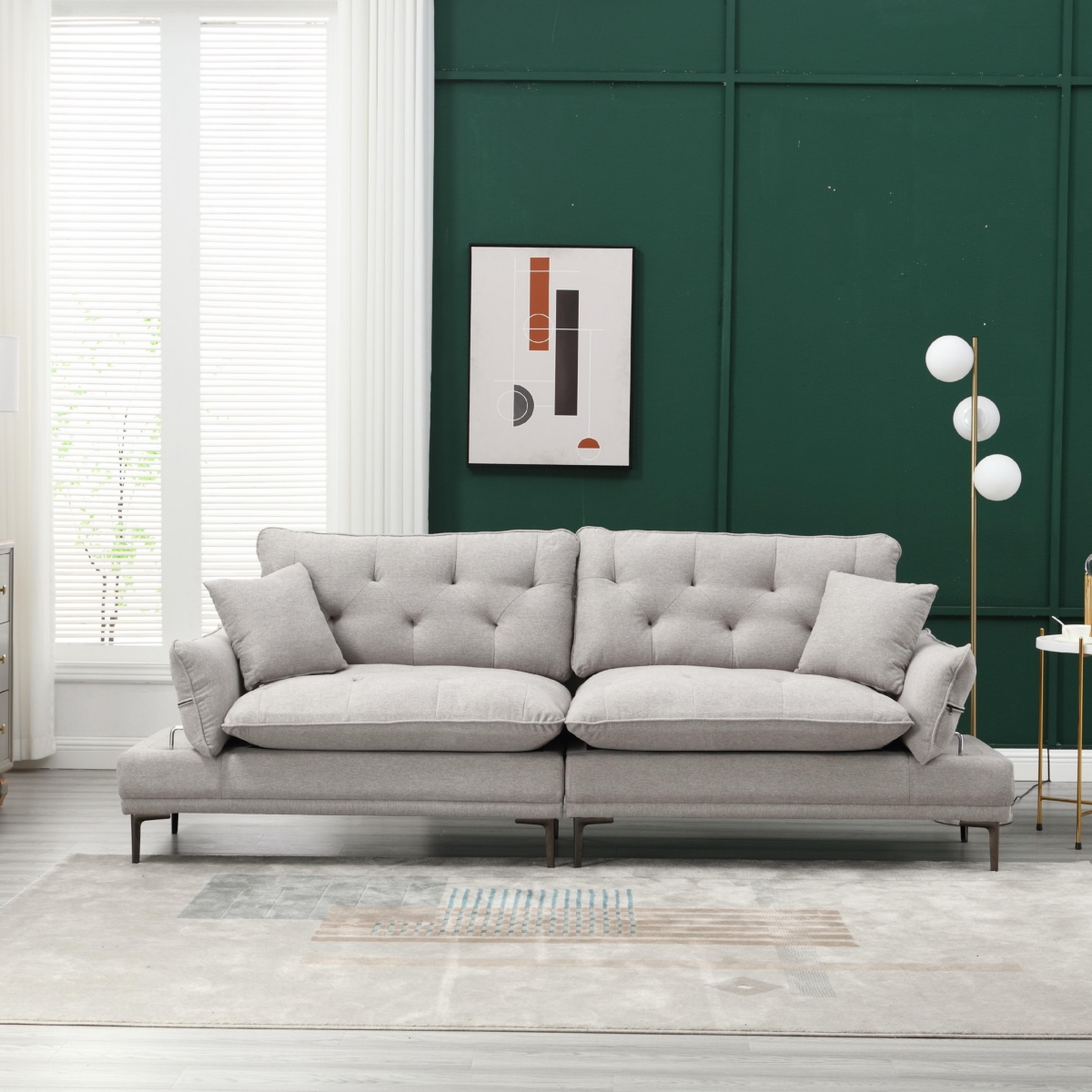 Streamdale Furniture Linen Sofa , Accent sofa loveseat sofa with metal feet