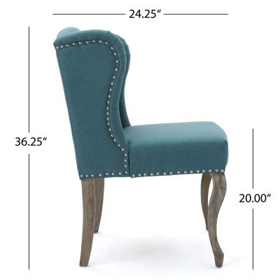 Classic Wingback Chair with Stylish Buttons and Studded Accents