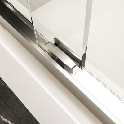 Luxurious Semi-Frameless Bathtub Door Adjusts 56-60", Easy Access, Water-Resistant