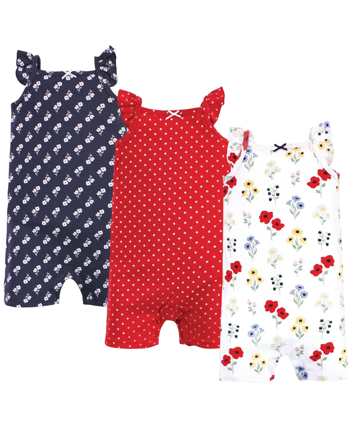Hudson Baby Baby Girls Hudson Cotton Rompers - Wildflower