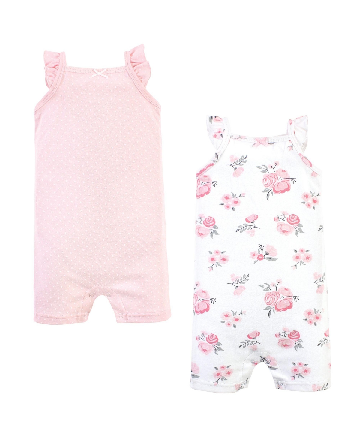 Hudson Baby Baby Girls Hudson Cotton Rompers - Pink floral