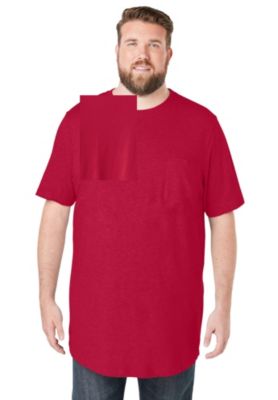 Men's Shrink-Less Lightweight Longer-Length Crewneck Pocket T-Shirt