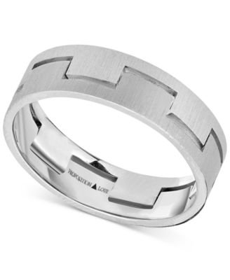 Proposition Love - Unisex Interlock Matte Wedding Band in 14k White Gold
