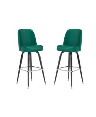 2 Pack Metal Barstool With Swivel Bucket Seat