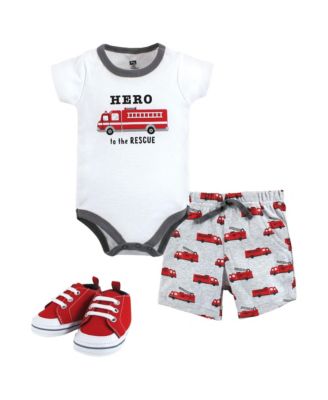 Baby Boys Hudson Cotton Bodysuit, Shorts and Shoe Set
