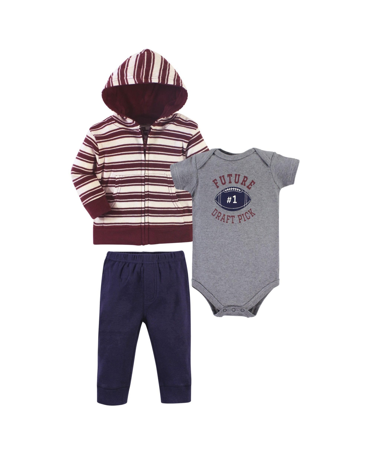 Hudson Baby Baby Boys Hudson Cotton Outfit Assortment Hoodie, Bodysuit, or Tee & Coordinating Pants