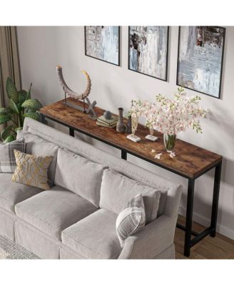 70.9 inch Extra Long Sofa Table, Narrow Console Table Behind Couch, Rustic Entryway Table Industrial Skinny Hallway Table for Living Room