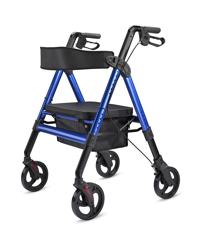Large Medical Rollator Bariatric Rolling Walker Padded Seat