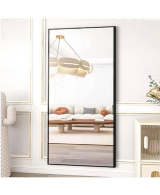 Rectangular Free Stand Mirror 18"x58" in Black