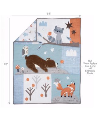Sleepytime Bear Woodland 3-Pc Baby Nursery Crib Bedding Set