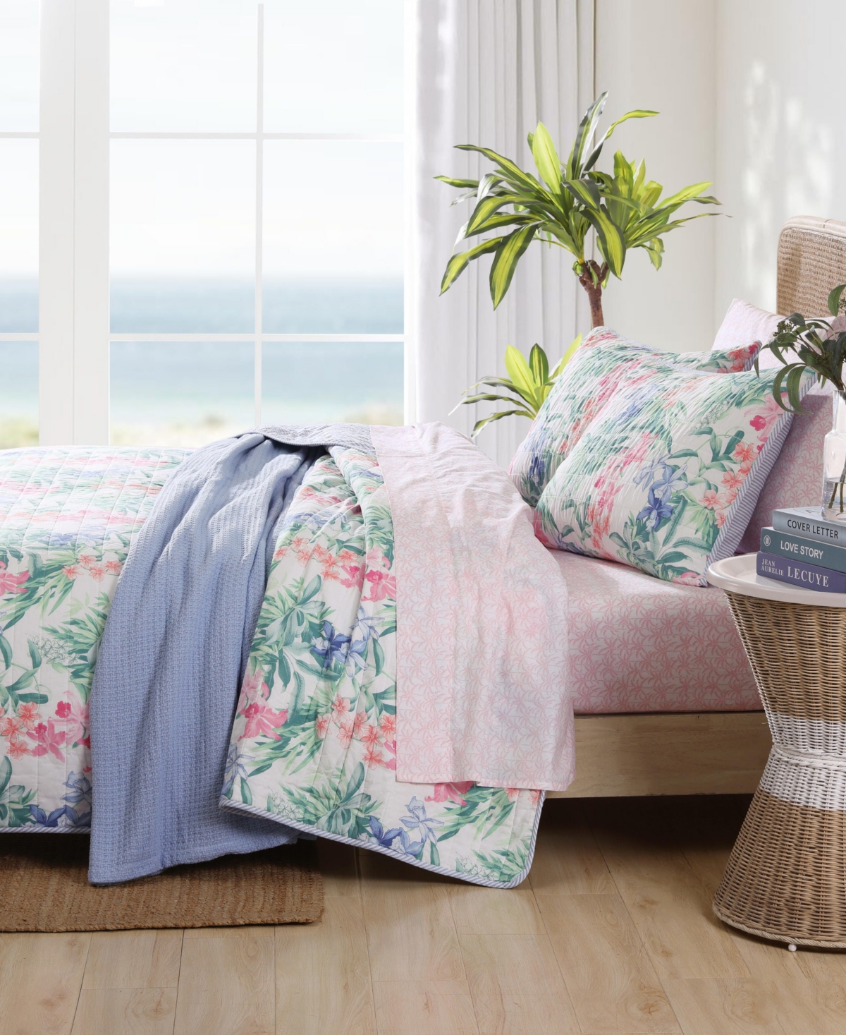 Closeout! Tommy Bahama Home Island Orchid Reversible Piece Quilt Set