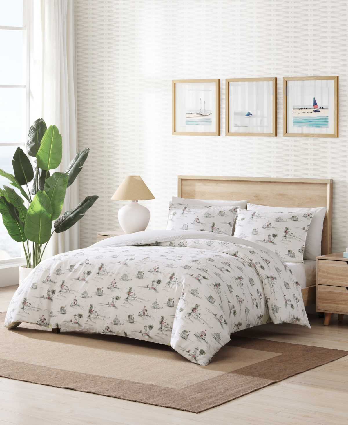 Closeout! Tommy Bahama Home Beach Club Reversible 3 Piece Duvet Cover Set