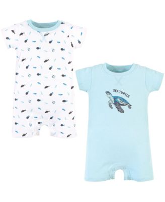Touched by Nature Baby Boys Unisex 2 Pack of Natural Rompers - Endangered sea turtle 27$