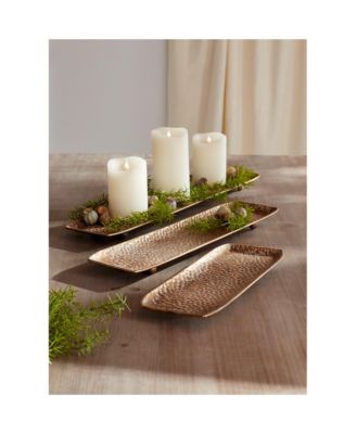 Hammered Metal Tray With Washed Finish (Set of 3)