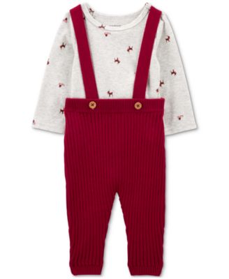 Carter's - Baby Boys 2-Pc. Reindeer Bodysuit & Suspender Pants Set