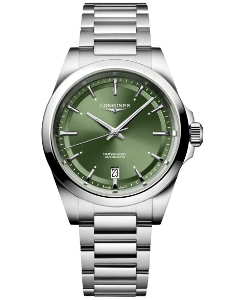 Мужские часы Longines Swiss Automatic Conquest Stainless Steel Bracelet Watch 38mm