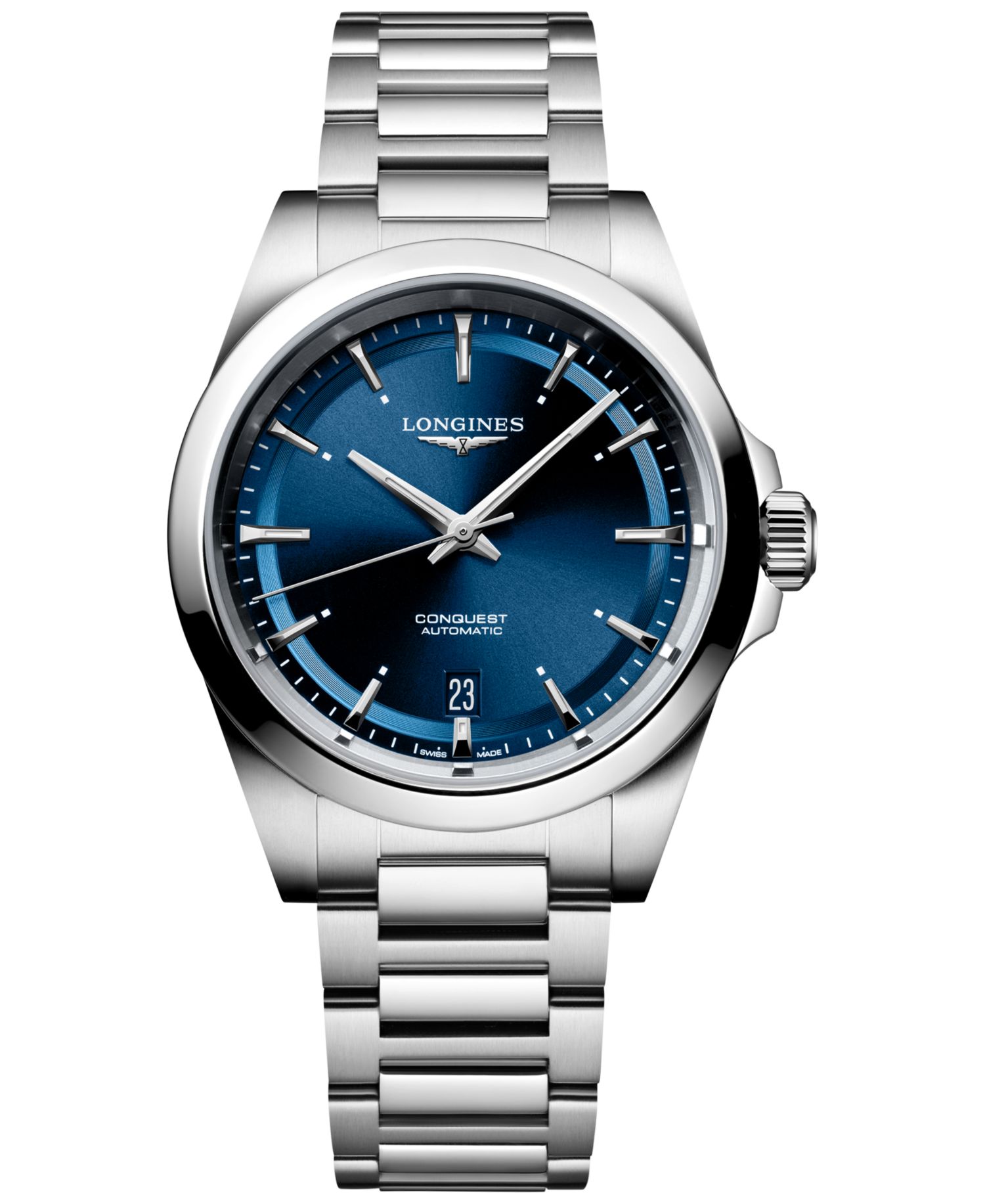 Men's Swiss Automatic Conquest Stainless Steel Bracelet Watch 38mm