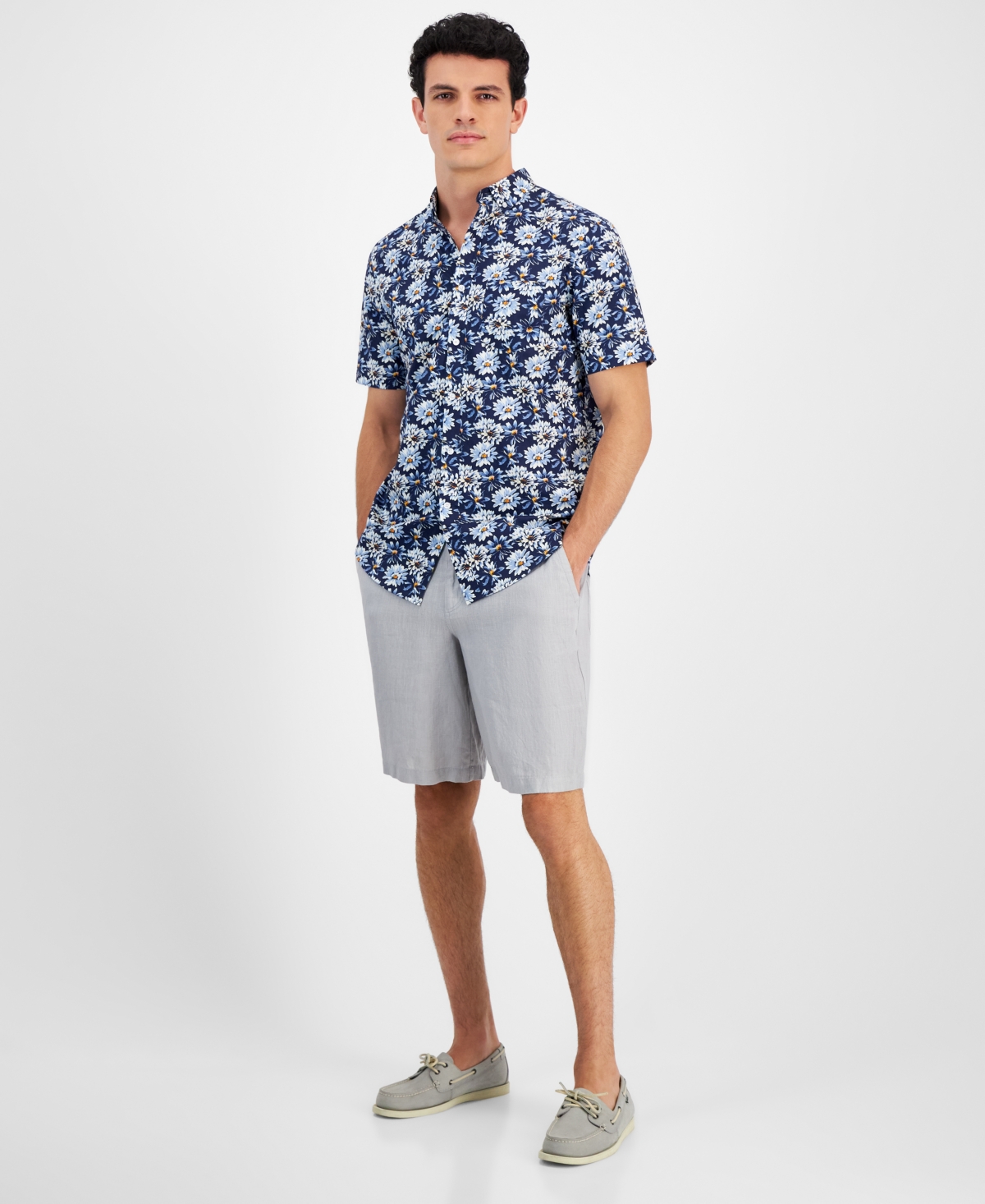 Club Room Men's Malaca Floral Poplin Shirt, Created for Macy's