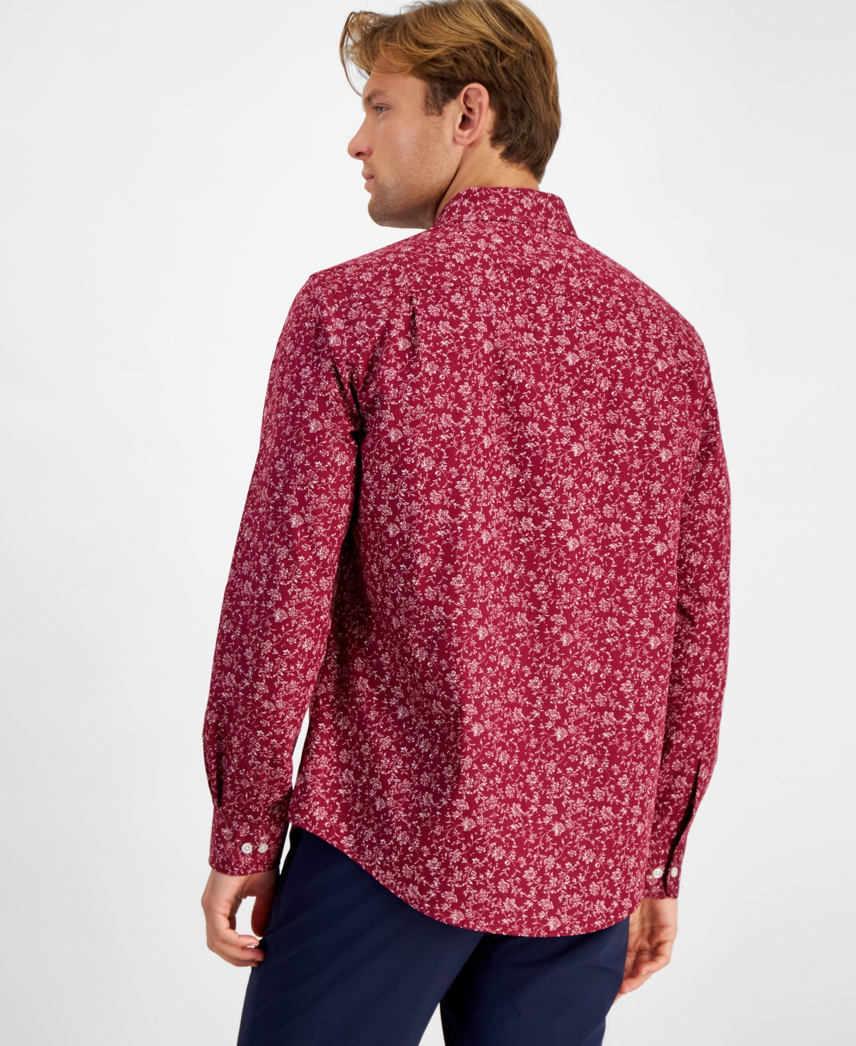 Club Room Men's Stanley Woven Floral Shirt, Created for Macy's