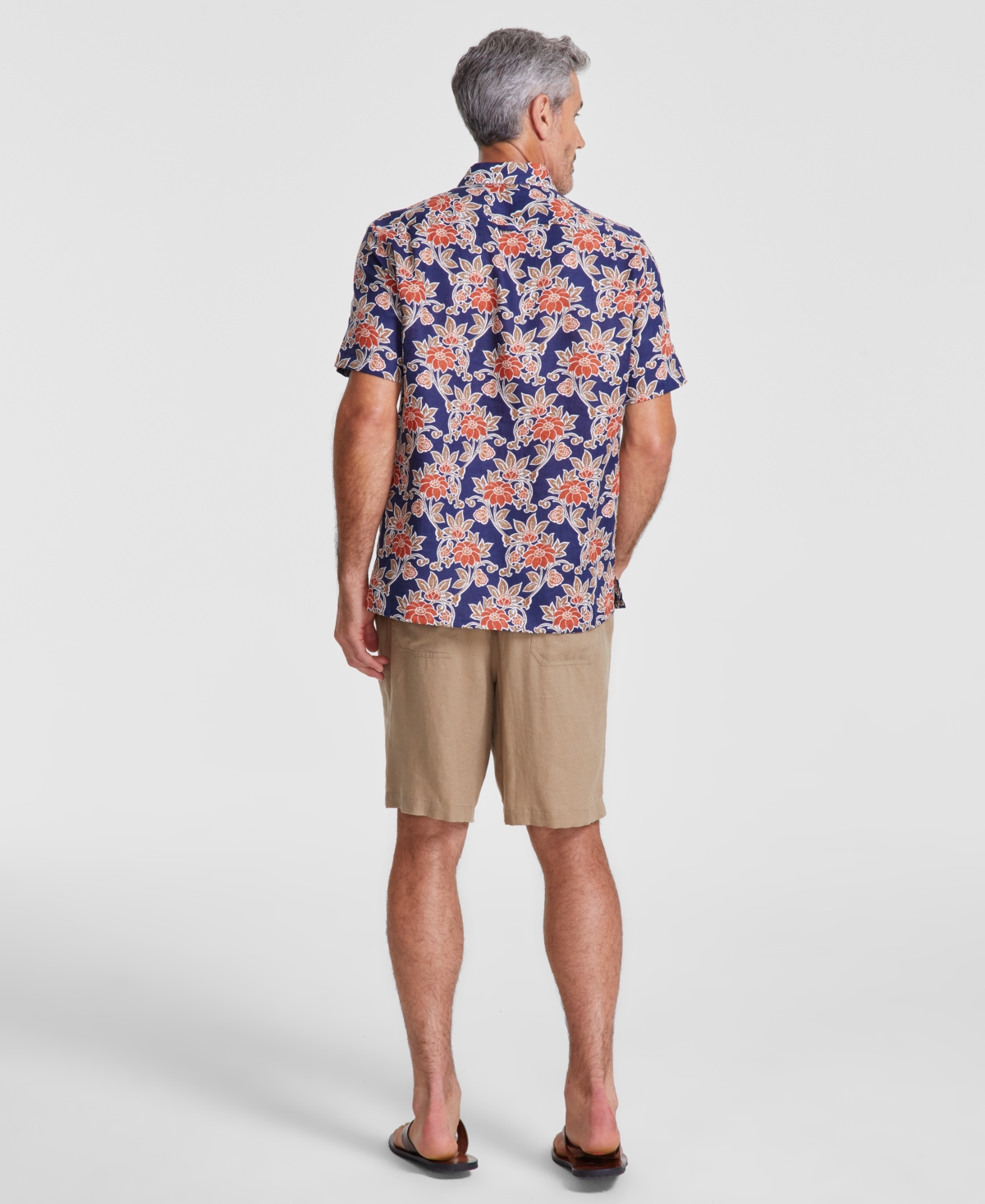 Club Room Men's Hunter Floral Linen Shirt, Created for Macy's