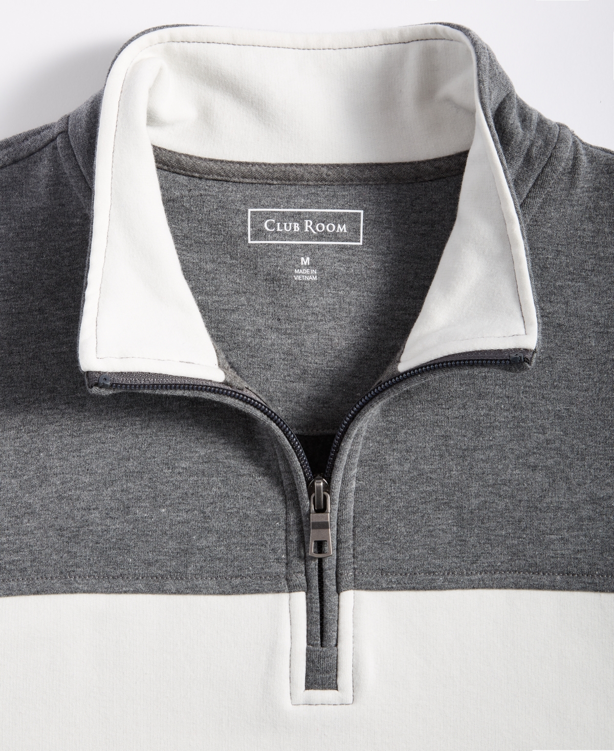 Club Room Men's Colorblocked Quarter-Zip Fleece Sweater, Created for Macy's