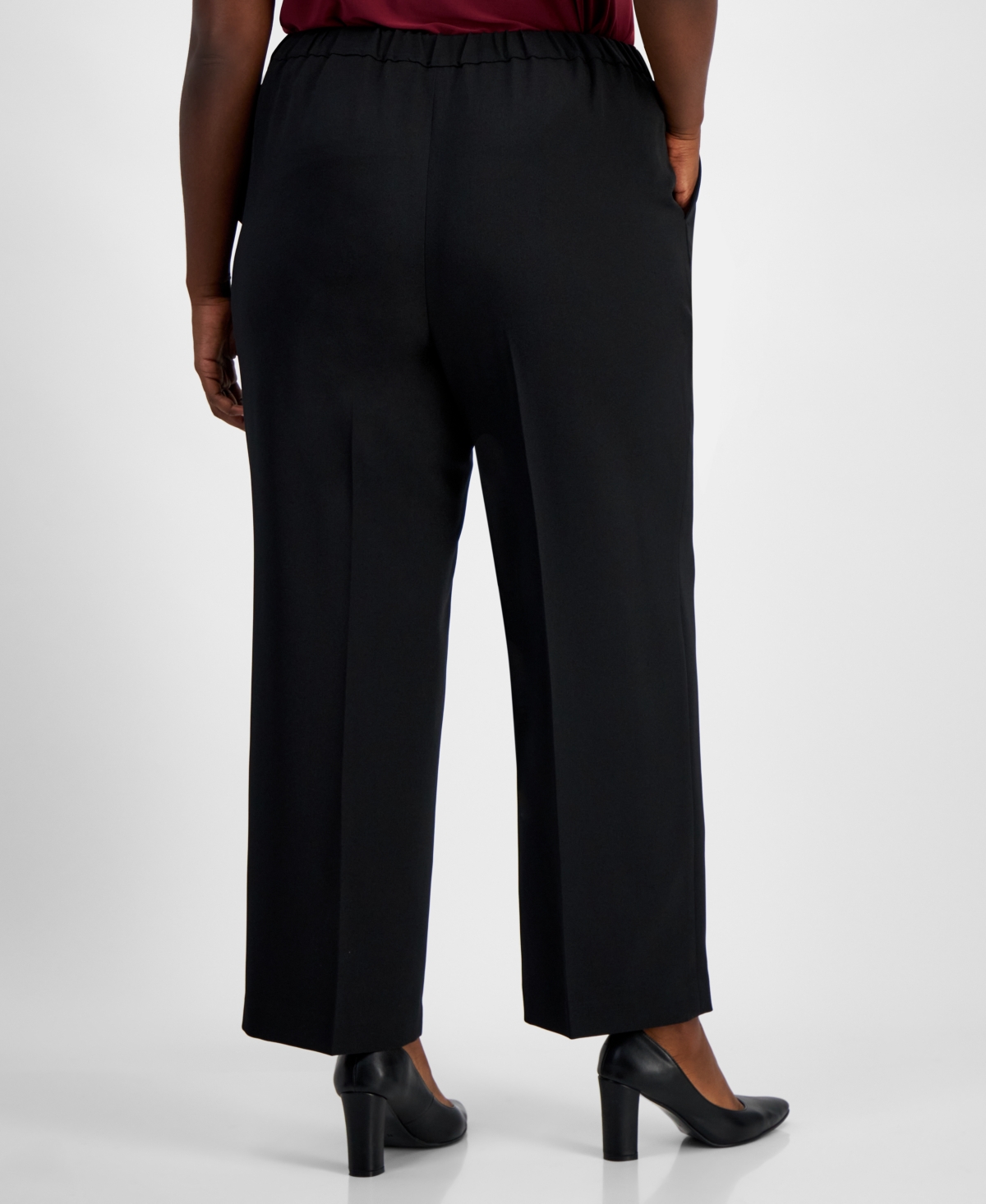 Kasper Plus Julia Satin Pull-On Pants