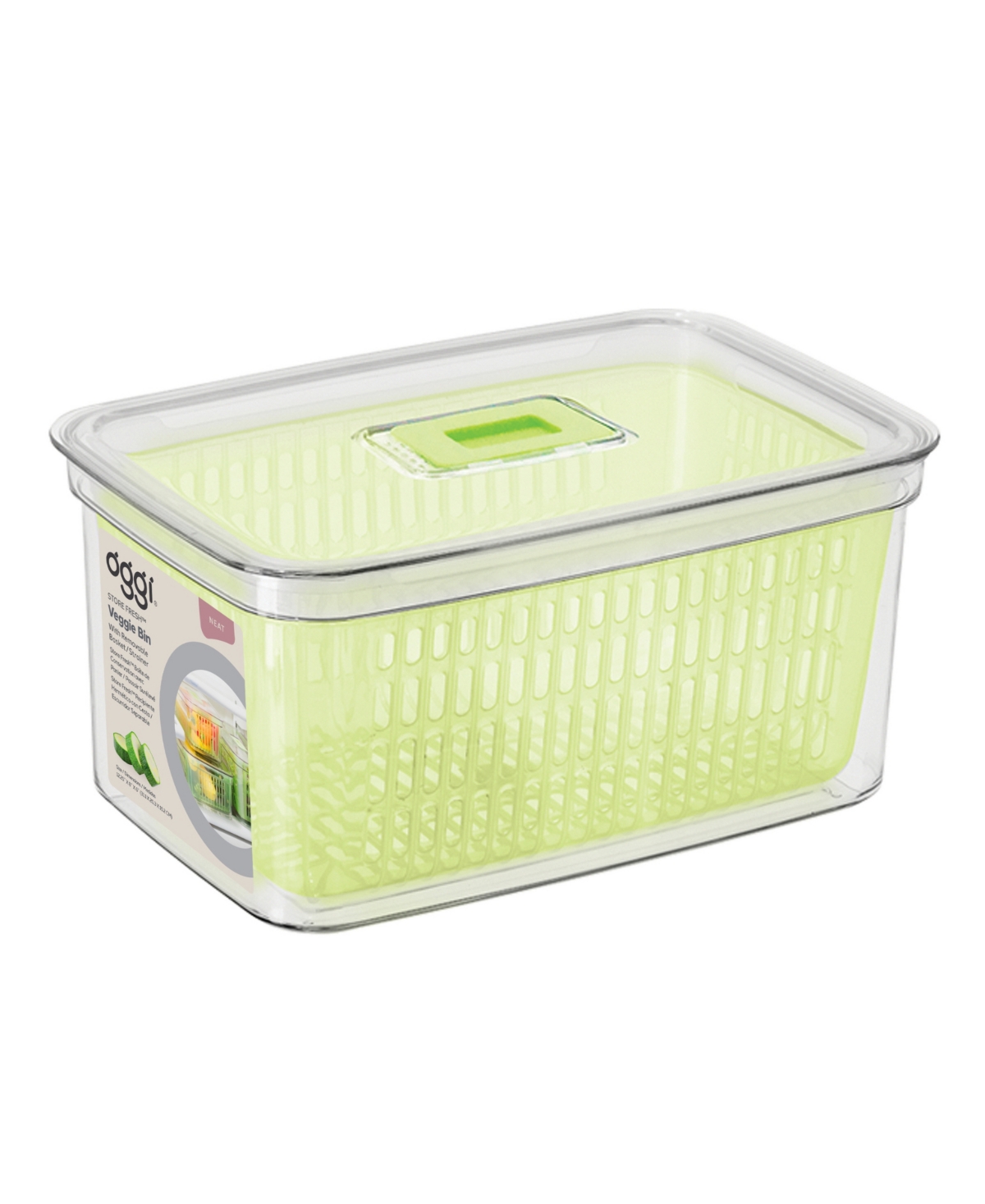 Oggi Store Fresh 12.25" X 8" X 6" Veggie Bin In Clear