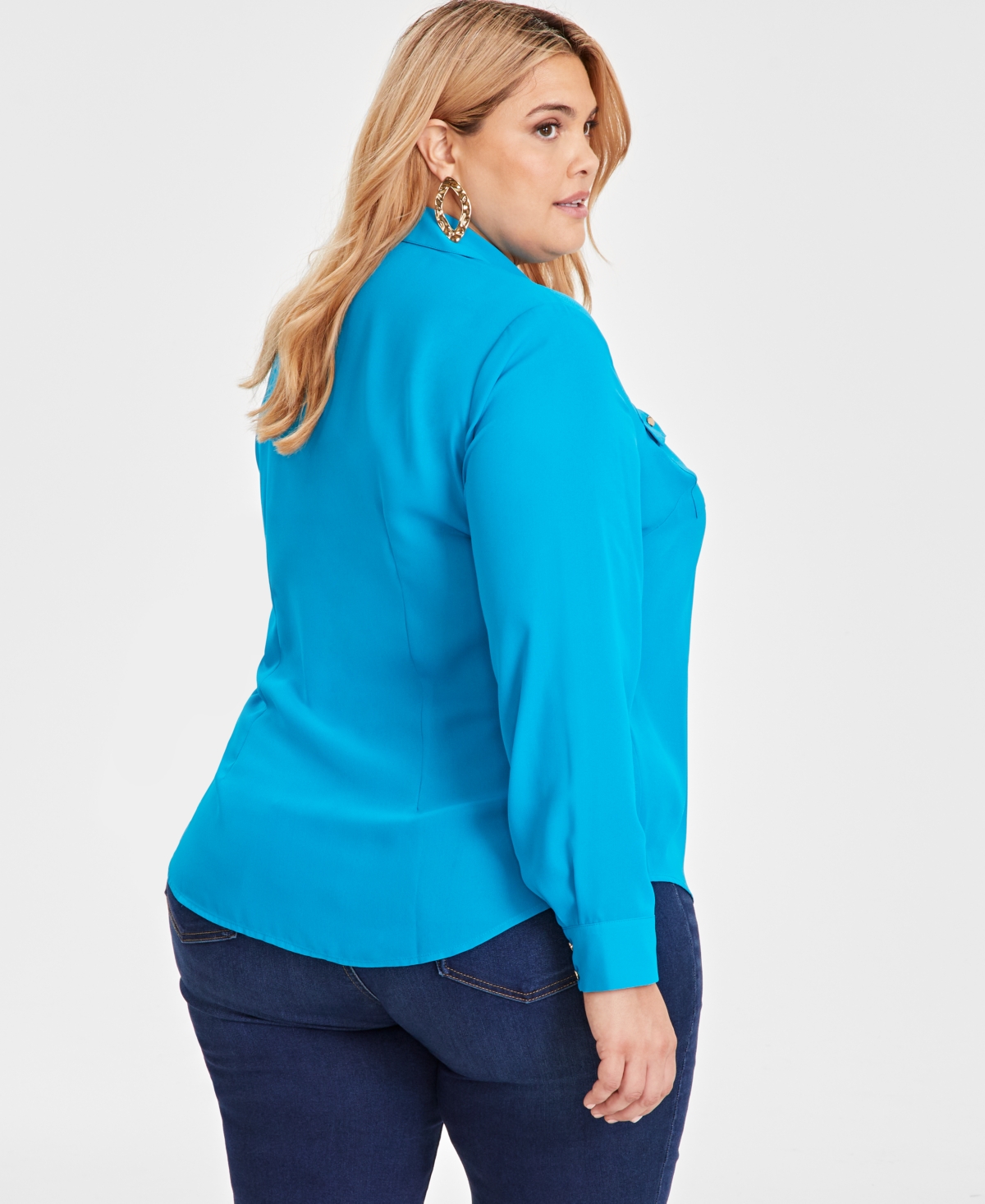 I.n.c. International Concepts Women's Collared Button-Down Blouse, Xs-3X, Created for Macy's