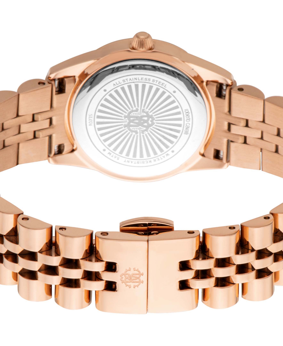 ROBERTO CAVALLI WOMEN'S QUARTZ ROSE-GOLD STAINLESS STEEL WATCH 28MM 
