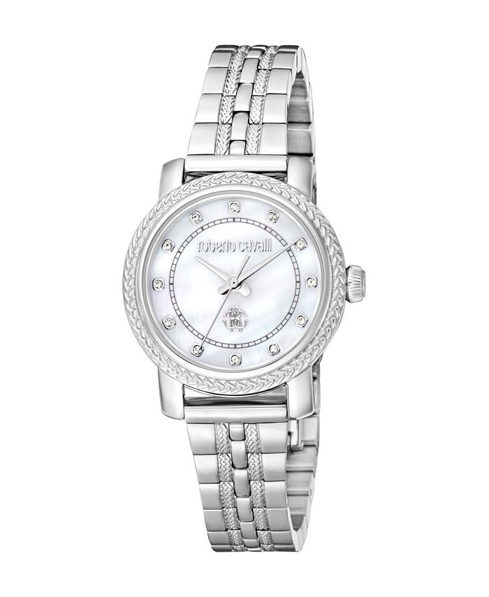 Roberto Cavalli Women's Quartz Silver-tone Stainless Steel Watch 30mm ...