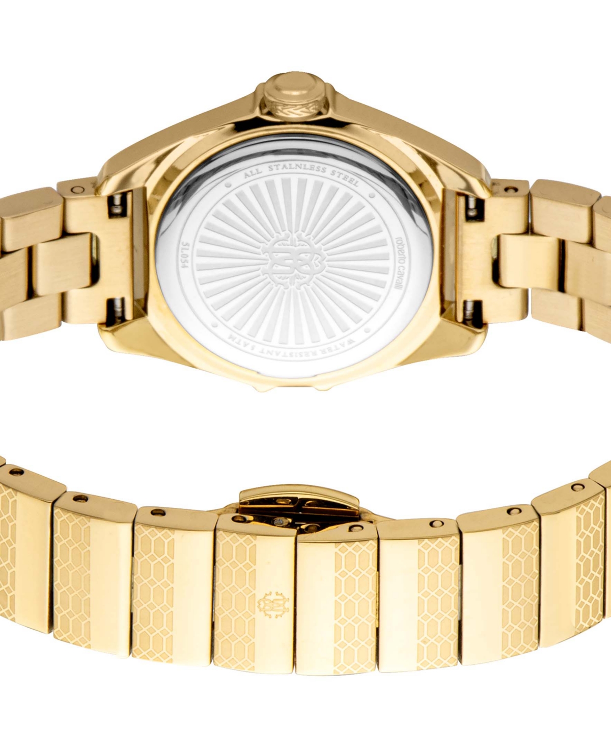 ROBERTO CAVALLI WOMEN'S QUARTZ GOLD-TONE STAINLESS STEEL WATCH 26MM 