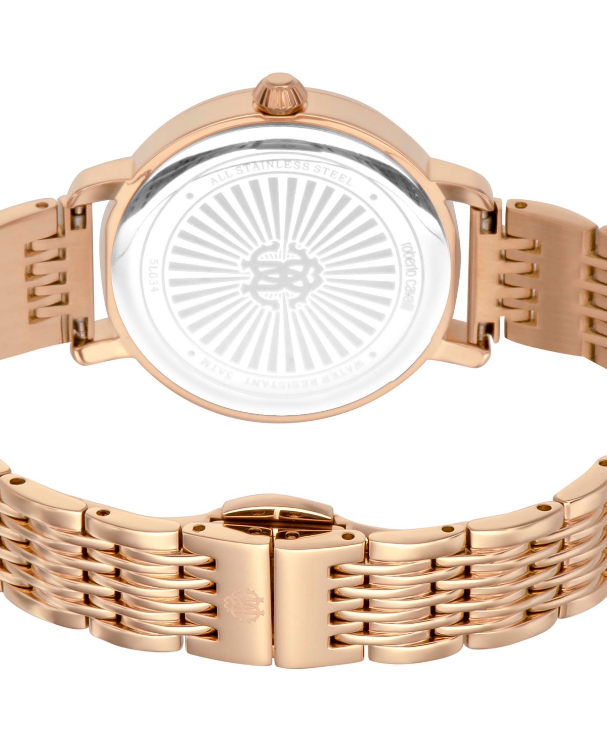 ROBERTO CAVALLI WOMEN'S QUARTZ ROSE-GOLD STAINLESS STEEL WATCH 32MM 