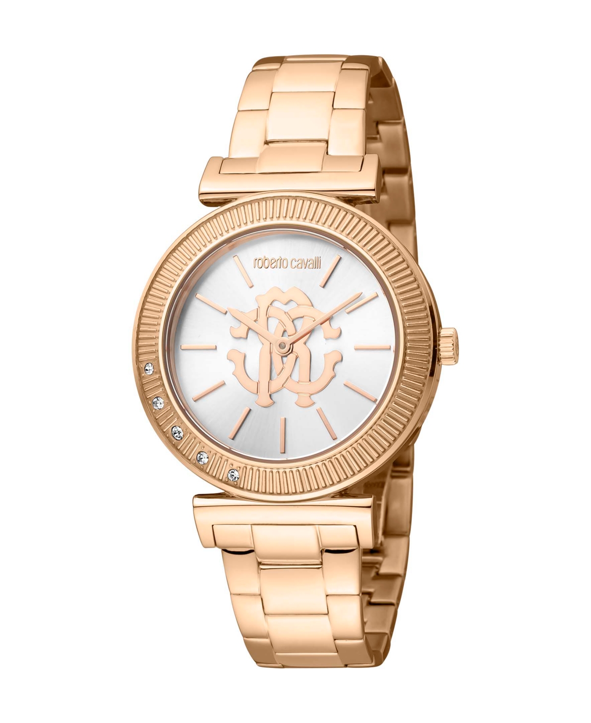 ROBERTO CAVALLI WOMEN'S QUARTZ ROSE-GOLD STAINLESS STEEL WATCH 34MM 