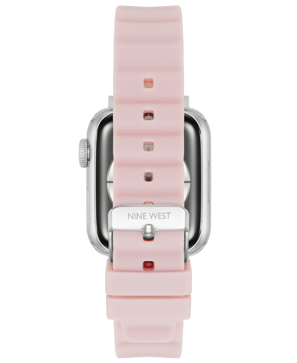 NINE WEST WOMEN'S LIGHT PINK RIBBED SILICONE BAND DESIGNED FOR 38/40/41MM APPLE WATCH 