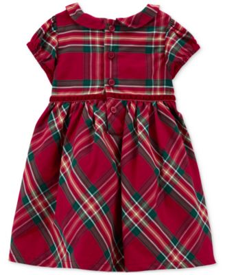 Baby Girls Plaid Sateen Holiday Dress