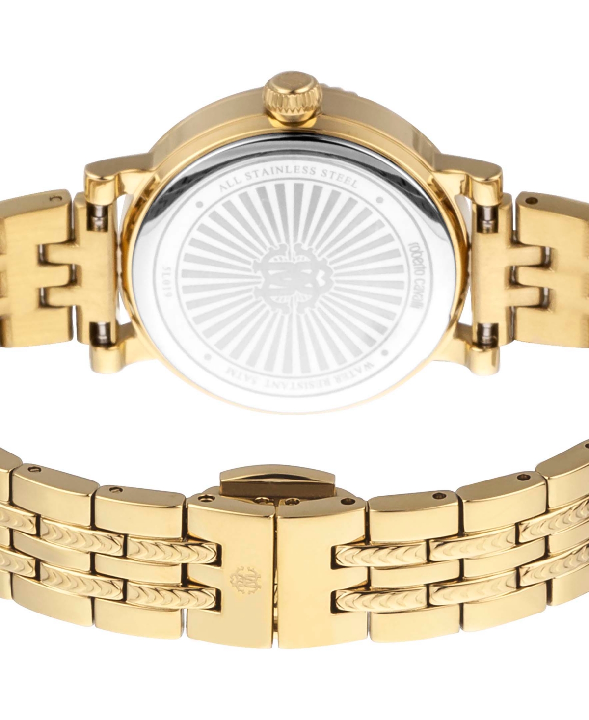 ROBERTO CAVALLI WOMEN'S QUARTZ GOLD-TONE STAINLESS STEEL WATCH 30MM 