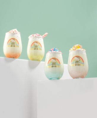 Hello Kitty Sweet Rainbow Stemless Drinking Glasses, Set of 4