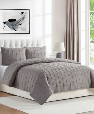 Solid Square 3-Piece Quilt Set, King