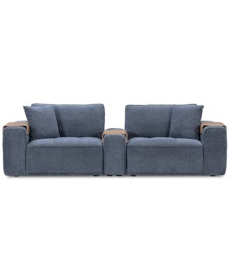 Nycolle 3-Pc. Modular Fabric Sofa with Console
