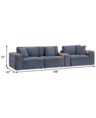 Nycolle 4-Pc. Modular Fabric Sectional with Console