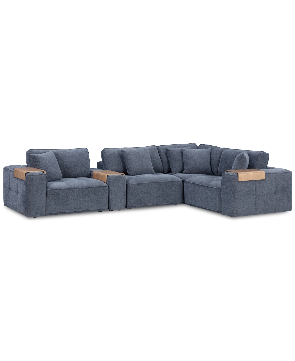 Nycolle 5-Pc. Fabric L-Shape Sectional Sofa with 1 Console, Created for Macy's