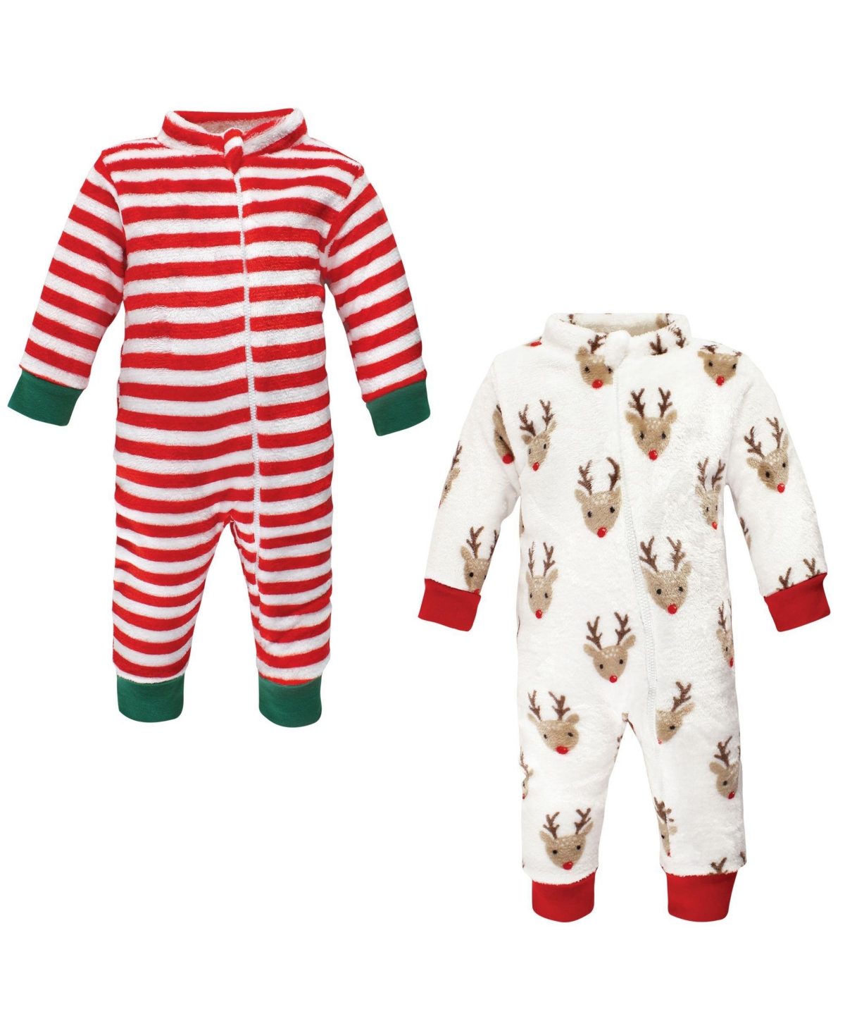 Hudson Baby Baby Boys Hudson Unisex Plush Jumpsuits - Rudolph