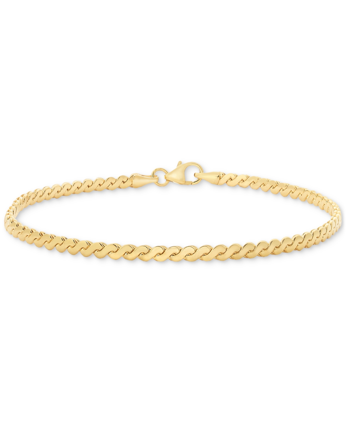 MACY'S POLISHED SERPENTINE LINK CHAIN BRACELET IN 14K GOLD 