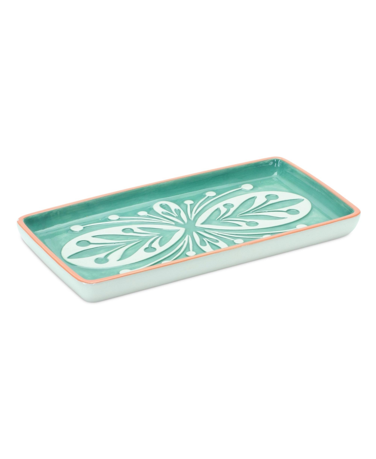 Slickblue Decorative Ceramic Tray Set (Pack of 6) - Yellow, White