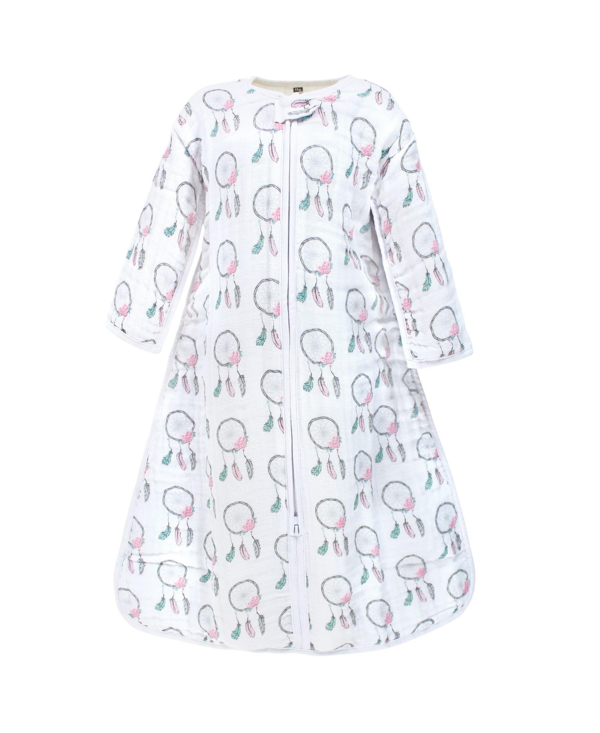 Hudson Baby Girls Long Sleeve Muslin Sleeping Bag, Wearable Blanket, Sleep Sack, Pink Star, 12-18 Months