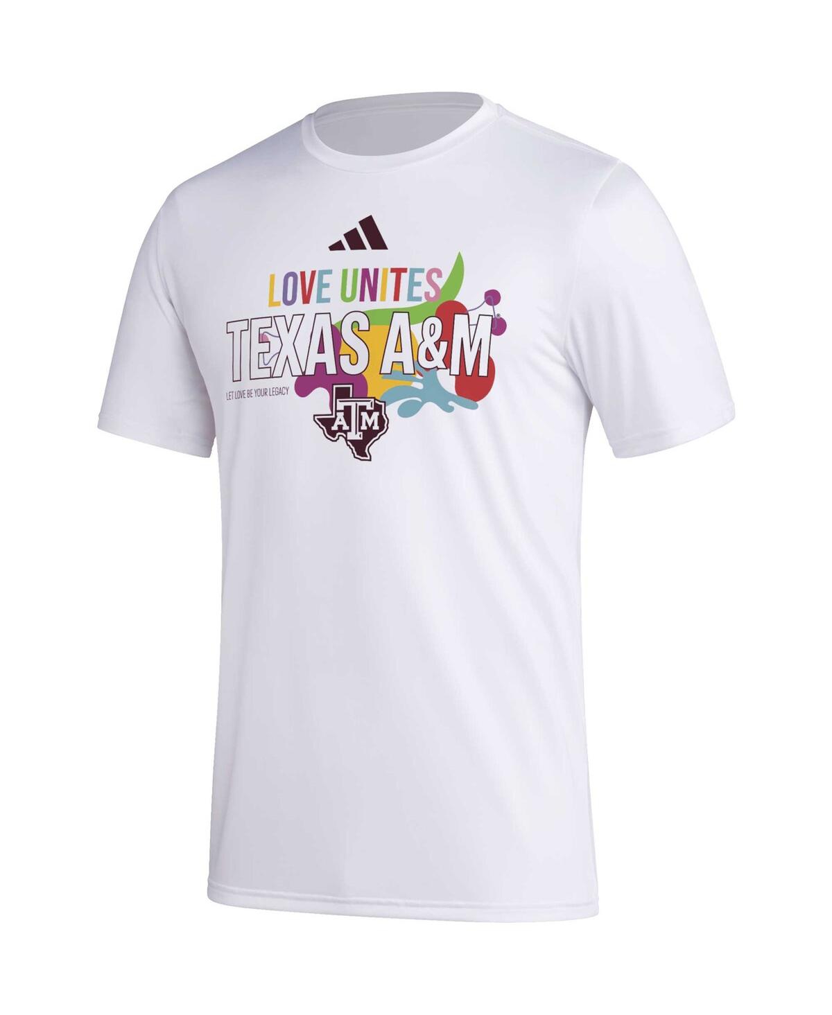 Adidas Originals Men's X Rich Mnisi Pride Collection White Texas A M Aggies Pregame Aeroready T-shirt In White